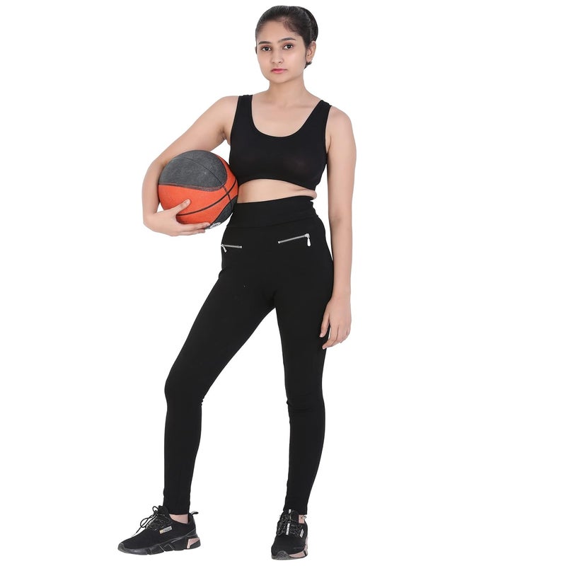 Mysha Sports Bra for Women & Girls, Cotton Non-Padded Full Coverage Beginners Wire Free T-Shirt Gym Workout Bra with Regular Broad Strap, Activewear Training Bra for Teenager Kids (Pack of 2) - Image 4